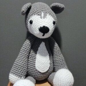 New Crocheted Husky Dog Handmade Incredible Workmanship